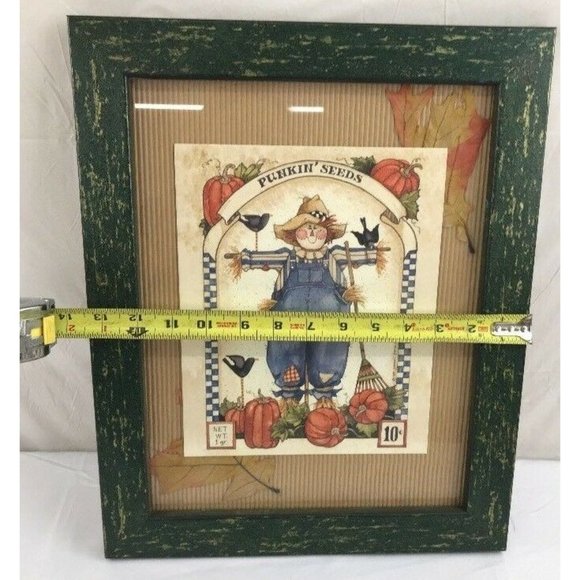 Fall Autumn Themed Scarecrow Wall Decor Framed - Picture 3 of 5
